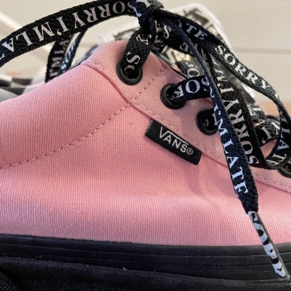 Limited Edition Vans x Lazy Oaf Style 29 Black Lug Sole in Almond Blossom - Picture 9 of 9